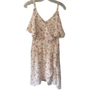 Jessica Simpson Faux Wrap Cold Shoulder Dress Sz M